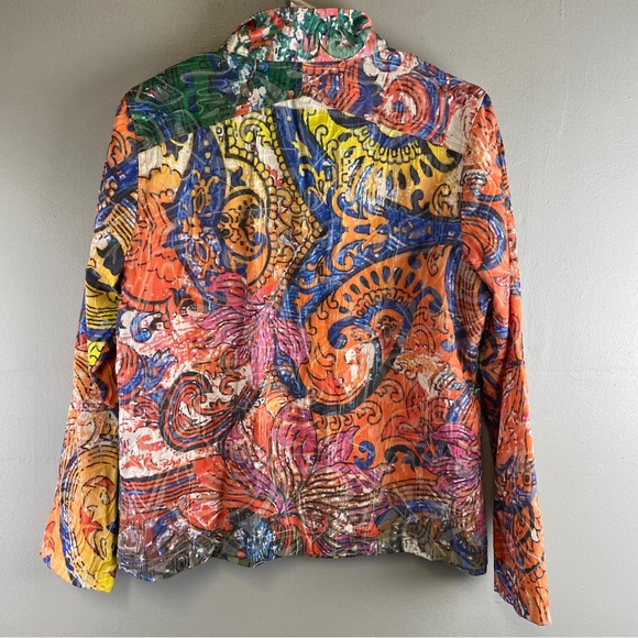 Vintage Keren Hart Floral Print Tapestry Womans Jacket Size Medium Colorful - Picture 10 of 13